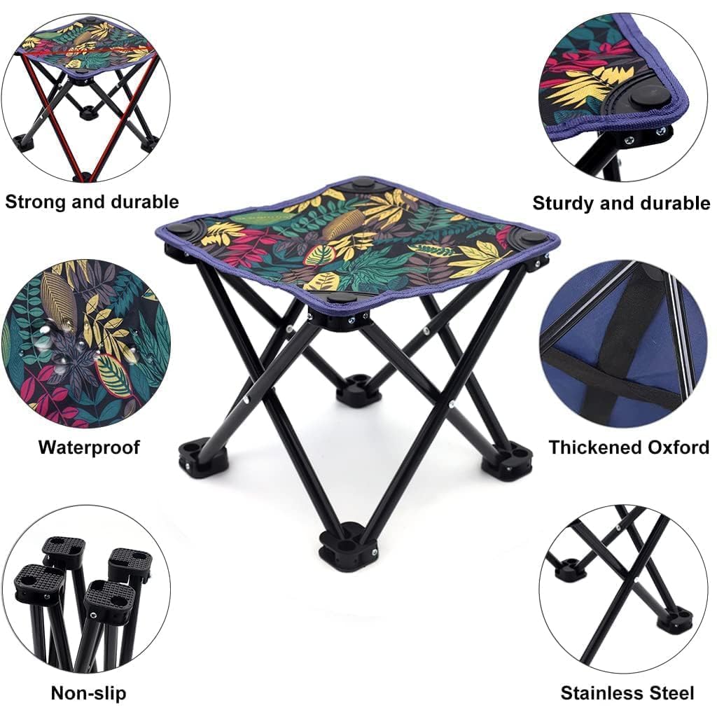 Folding Outdoor Portable Stool, Lightweight Chair Heavy Duty Camping Fishing Hiking Picnic Garden BBQ Chair Easy to Carry
