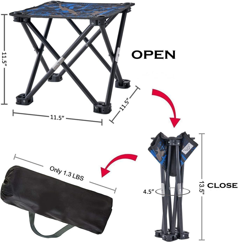 Folding Outdoor Portable Stool, Lightweight Chair Heavy Duty Camping Fishing Hiking Picnic Garden BBQ Chair Easy to Carry