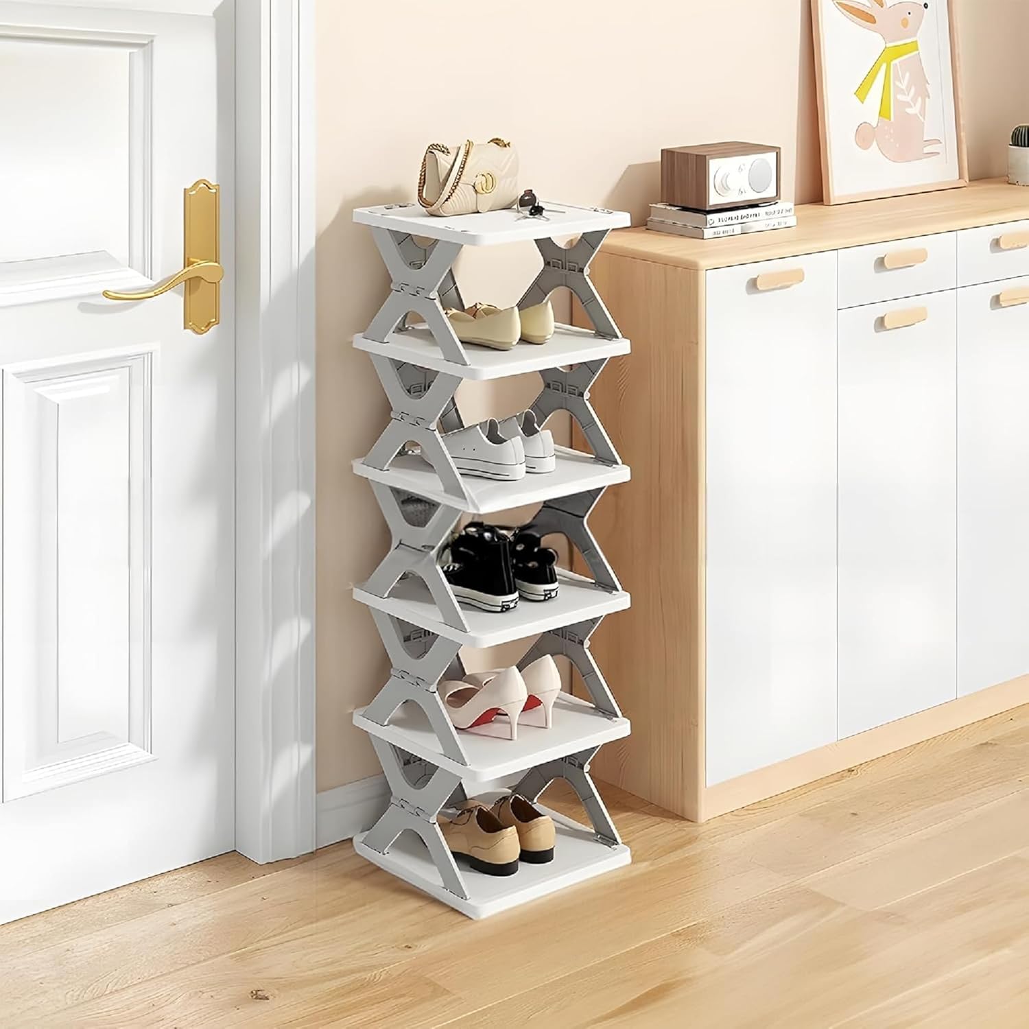 Foldable Shoe Rack (Multicolor)