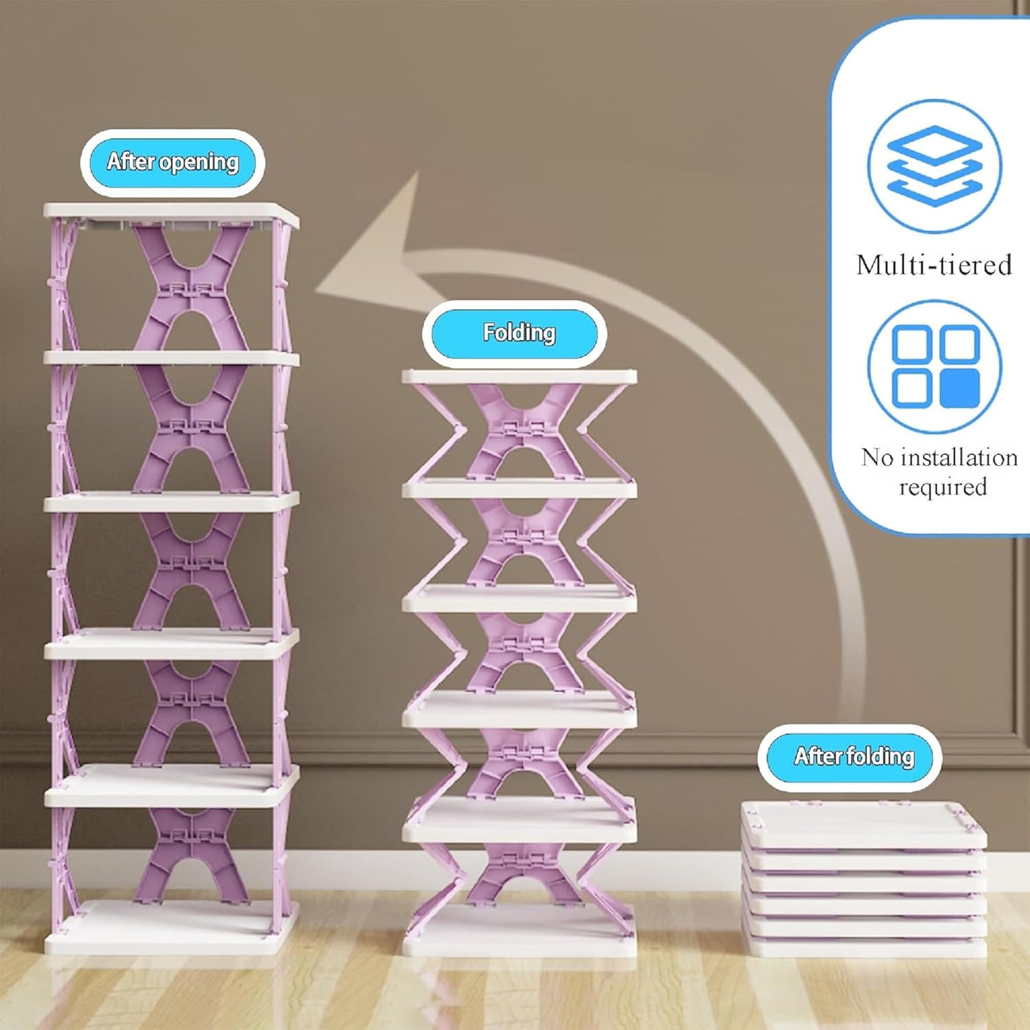Foldable Shoe Rack (Multicolor)