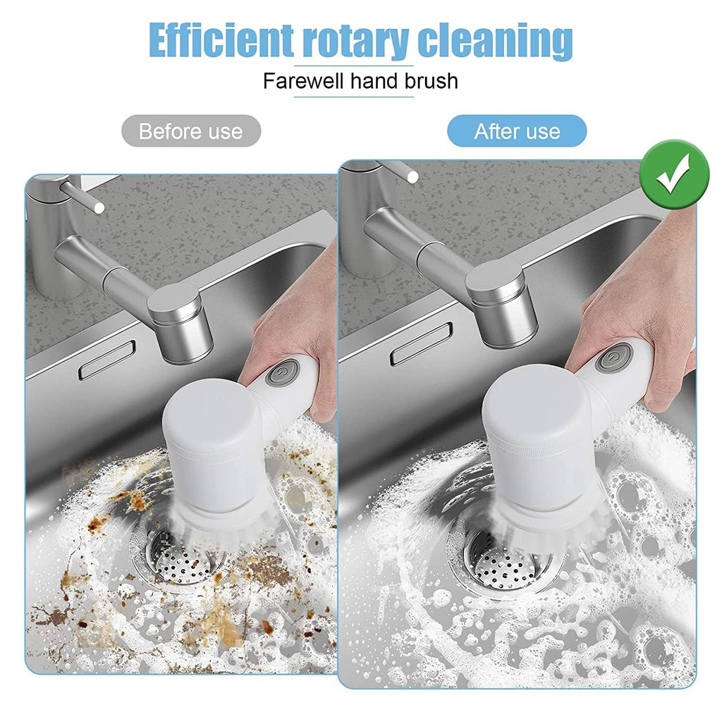 Electric Cleaning Brush, Electric Rotary Cleaning Brush with 3 Brush Heads Insulator Polisher Bathroom Shower Tub Kitchen Stove Floor Car